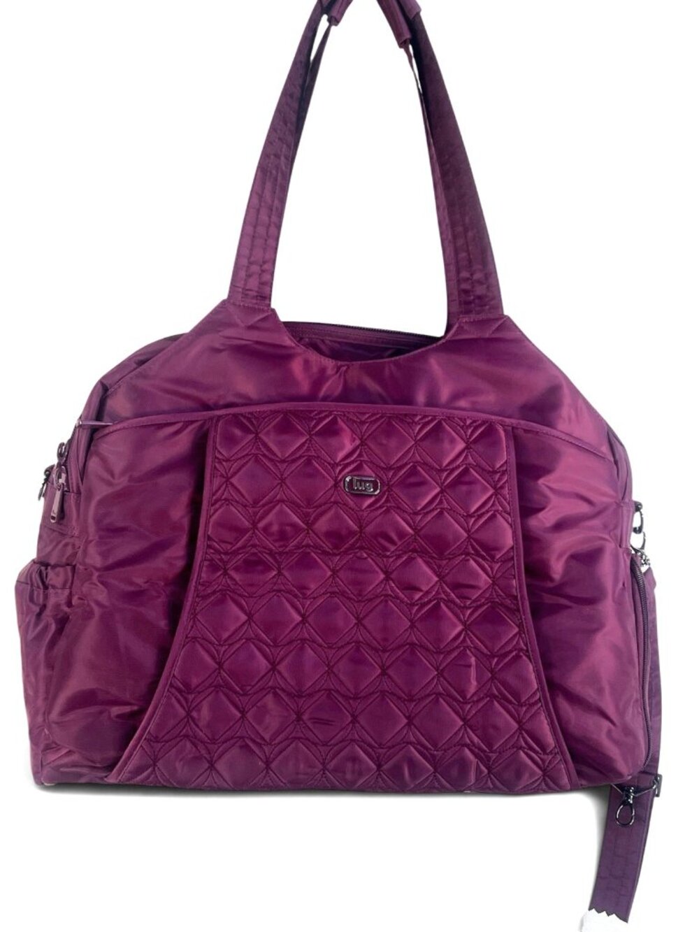 LUG Pontoon Weekender Carry On Travel Duffle Tote Bag Plum Berry Wine RFID